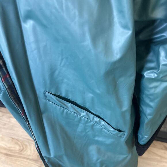 Misty Harbor Womens Raincoat Size L Vintage Any Time Slicker Green Long 100% PVC - Picture 3 of 10